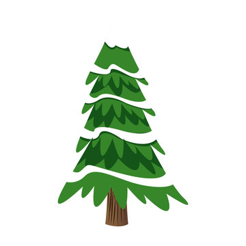 cartoon christmas tree decoration celebration image vector illustration
