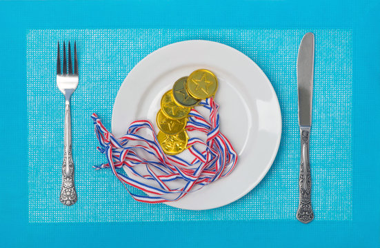 Medals on a plate