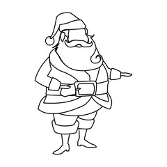 character santa claus christmas outline vector illustration