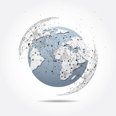 Global network connection. World map point and line composition concept of global business. Vector Illustration
