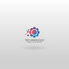 Obraz premium Technology logo. Cogwheel logo