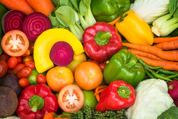 Different fresh vegetables for eating healthy