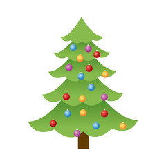 christmas tree pine decoration ornament design vector illustration