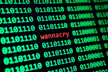 wannacry on the desktop screen concept