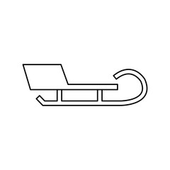 wooden christmas sledge santa transport outline vector illustration