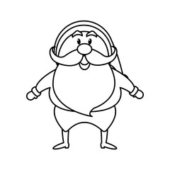 cute christmas santa claus happy celebration cartoon outline vector illustration