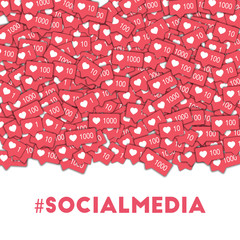 #socialmedia. Social media icons in abstract shape background with pink counter. #socialmedia concept in gorgeous vector illustration.