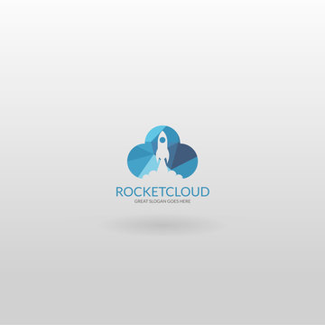 Rocket cloud logo. 