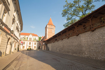 Fototapeta na wymiar Krakow / zabytkowa brama floriańska na starym miescie