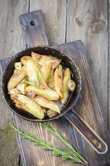 Oven backed potato wedges. 