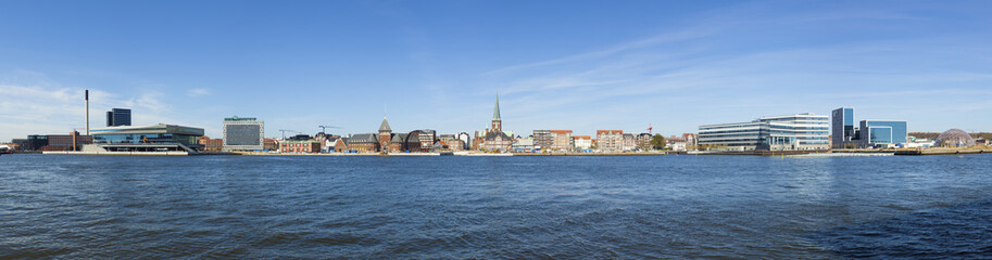 Aarhus waterfront panorama - obrazy, fototapety, plakaty