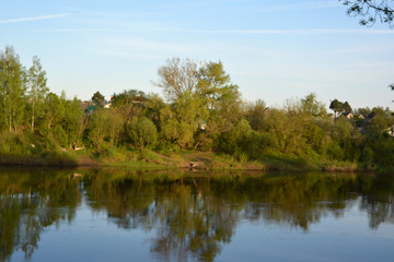 Fototapeta na wymiar Beautiful spring river landscape 