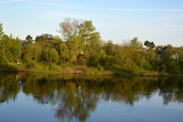 Fototapeta na wymiar Beautiful spring river landscape 