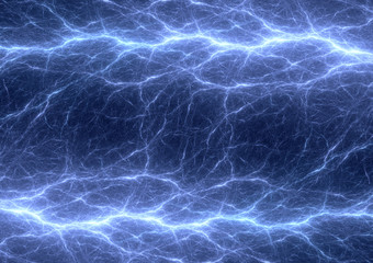 Double blue lightning, abstract electric background
