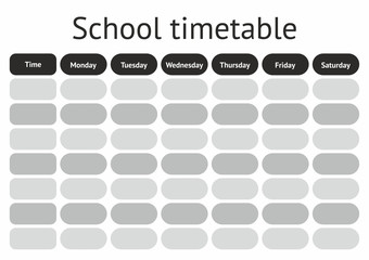 Vector School Timetable, weekly curriculum design template