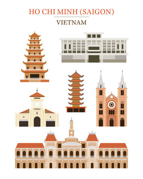 Saigon Vietnam Landmarks Architecture Building Object Set