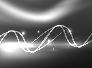 Glowing shiny wave background