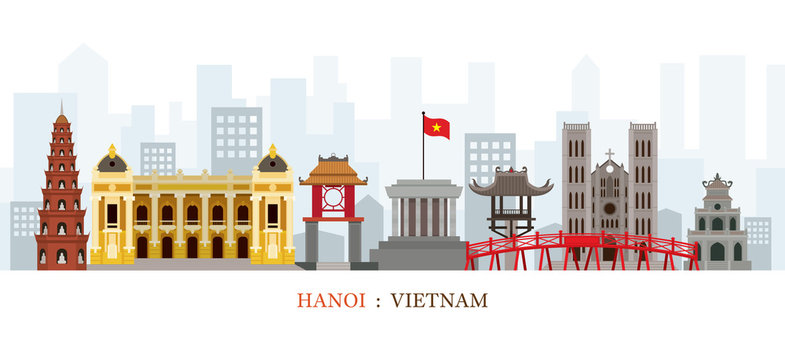 Hanoi Vietnam Landmarks Skyline