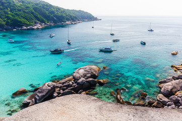 Beautiful tropical beach and blue sky background. Similan Island,beautiful tropical island ,Thailand National park