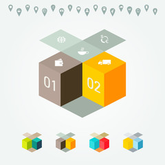 Vector colorful infographic for business presentations. Can be used for report, presentation, banner, website booklet or brochure layout. Vector, numbered banners, diagram.