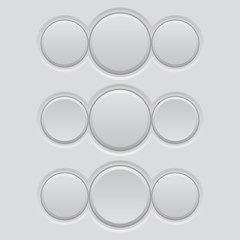White blank triple buttons. Normal and pushed active