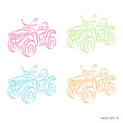 Obraz premium Drawing ATV .Extreme Moto Riding .Sports transport.Vector illustration