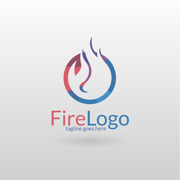 Fire logo. Multicolored fire logotype 