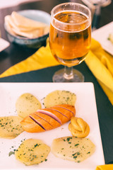 Sausage with potatoe and beer