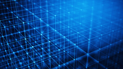 Concept of Network, internet communication, Big Data - Technology background - 3d illustration