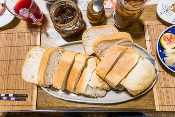 Homemade bread and organic yam from yuzu and fig.