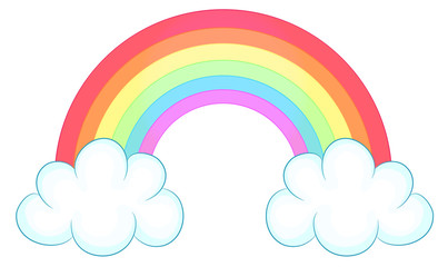 Regenbogen mit Wolken Vektor Illustration