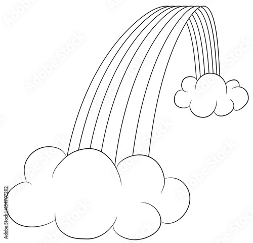 "regenbogen mit wolken vektor illustration" stockfotos und