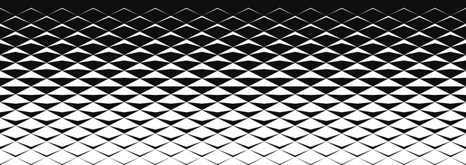 Vector Seamless Black and White Gradient Halftone Pattern from triangles.