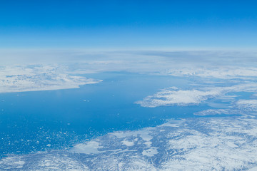 Fototapeta na wymiar Greenland from an Airplane