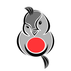 Flirty Bullfinch Bird Logo Element
