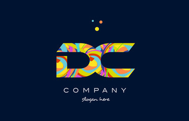 dc d c colorful alphabet letter logo icon template vector