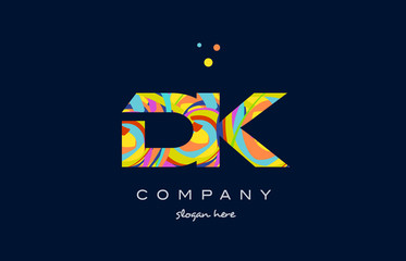 dk d k colorful alphabet letter logo icon template vector