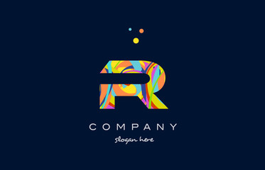 r colorful alphabet letter logo icon template vector