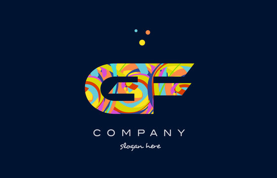 gf g f colorful alphabet letter logo icon template vector