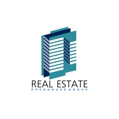 Real Estate logo design template. Corporate branding identity. 