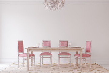 Dining-room interior.3d render.