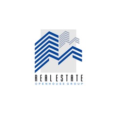 Real Estate logo design template. Corporate branding identity. 