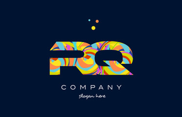 rq r q colorful alphabet letter logo icon template vector
