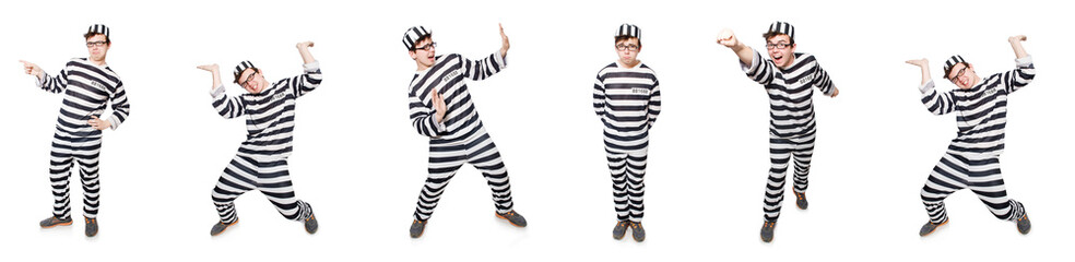 Funny prison inmate in concept