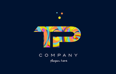 tp t p colorful alphabet letter logo icon template vector