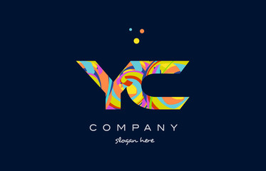 yc y c colorful alphabet letter logo icon template vector
