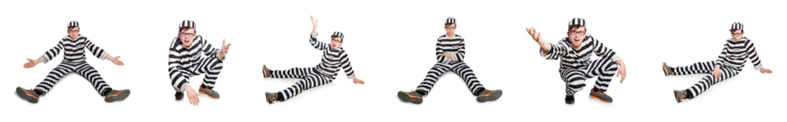Funny prison inmate in concept