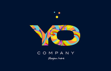 yo y o colorful alphabet letter logo icon template vector
