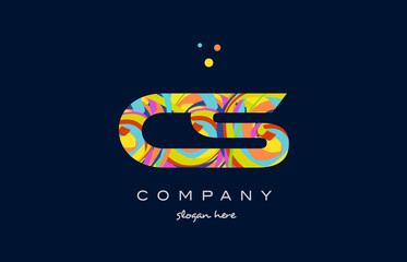 cs c s colorful alphabet letter logo icon template vector