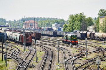 Obraz premium cargo train station